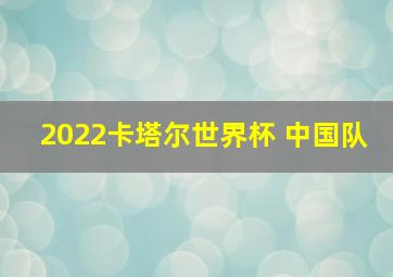 2022卡塔尔世界杯 中国队